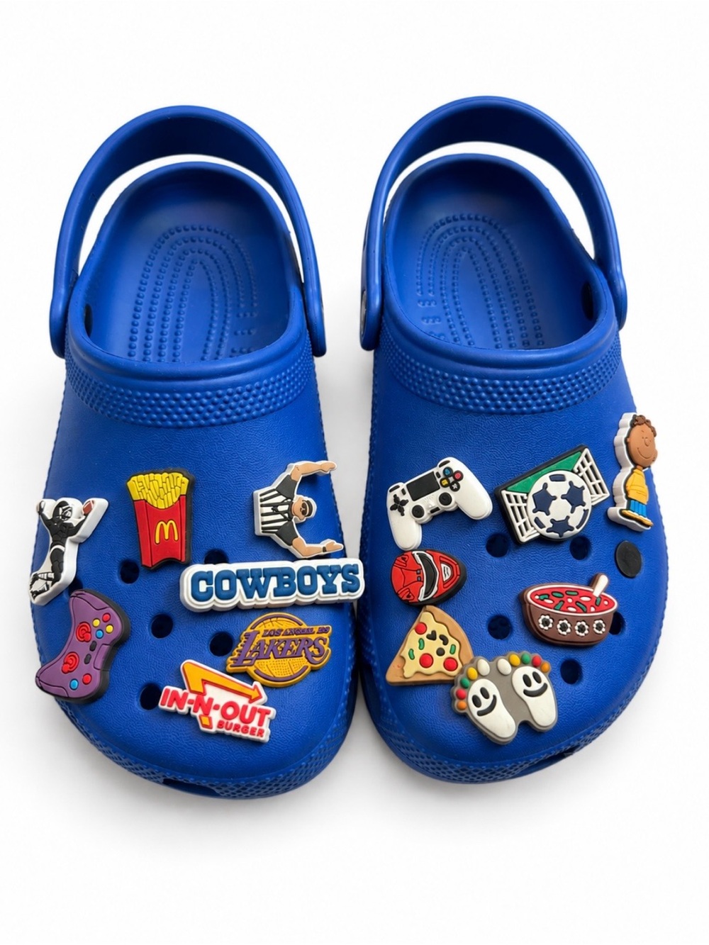 CROCS Kids Royal Blue Clog Sandals with Playful Charms